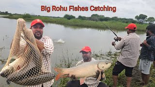 Amazing Indian Float Fishing  Single Hook Rod Fishing  Big Rohu Fishes Catching [upl. by Rossen]