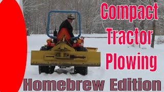 SubCompact Tractor plowing with a Homemade Plow [upl. by Terrej]