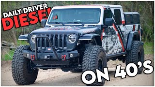 Daily Driving The 2021 Jeep Gladiator Diesel on 40s  MPGS Gear Swap Tuner [upl. by Phylys]