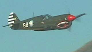 Curtiss P40 Kittyhawk  great engine sound at Classic Fighters 2009 [upl. by Analat]