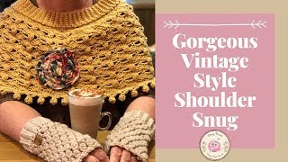 How To Crochet A Lacy Capelet Tutorial  Mabel Shoulder Snug [upl. by Nyrac]