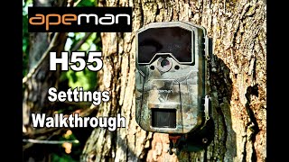 🦌 Settings Walkthrough  Apeman H55 Trail Camera [upl. by Rozella]