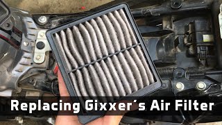 How to change Gixxer Air Filter in 5 mins  DIY  Gixxer  Gixxer SF  Rev Explorers [upl. by Novello959]