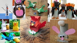 ★ 50 IDEAS GENIALES DE ANIMALES CON ROLLOS DE PAPEL HIGIÉNICO  Paper Roll Animals ✿◠‿◠ [upl. by Anaujal391]