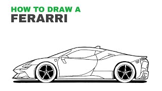 How To Draw A Ferrari SF90 Stradale [upl. by Katzman247]