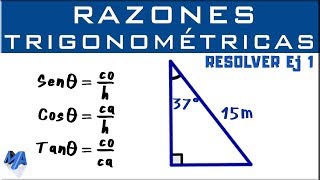 Solucionar un triángulo rectángulo  Razones trigonométricas  Ejemplo 1 [upl. by Angelique966]