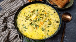 Creamy Dill Pickle Soup Zupa Ogórkowa [upl. by Gnourt731]