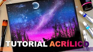 Cómo Pintar un Paisaje con Pintura Acrílica Tutorial paso a paso [upl. by Leake]