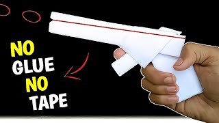 How to Make Paper Gun without Glue and Tape  Paper Gun that shoots [upl. by Woodward]