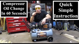 Air Compressor Oil Change For Beginners [upl. by Ayouqat]