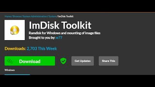 Make a RAMDISK in Windows ImDisk Toolkit [upl. by Nayt696]