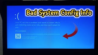 How To Fix Bad System Config Info Error Windows 1110  BADSYSTEMCONFIGINFO Error Tutorial [upl. by Ccasi]