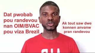 Rendez vous pour demande visa humanitaire Brésil OIM BVAC date probable et autres exigences [upl. by Nogem885]