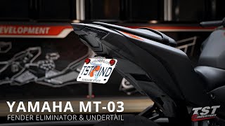 How to install a Fender Eliminator and Undertail on a 2020 Yamaha MT03 by TST Industries [upl. by Nraa]