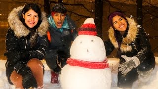 NUESTRO PRIMER HOMBRE DE NIEVE  LOS POLINESIOS VLOGS [upl. by Euqinomod219]