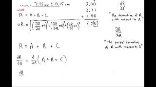 Propagation of Uncertainty Using Partial Differentiation  Addition of Measurements Example [upl. by Jocelyn]