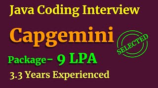 Capgemini Java Coding Interview Question Answers [upl. by Esiouqrut]