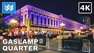 4K Gaslamp Quarter in Downtown San Diego California  Nightlife Walking Tour amp Travel Guide 🎧 [upl. by Aicul133]