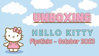 UNBOXING Pipsticks October 2023 Hello Kitty amp Friends Monthly Sticker Subscription [upl. by Ymorej413]