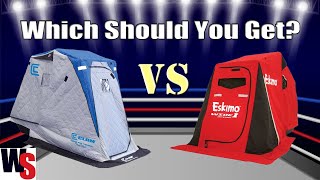 Which Should You Get Comparing Ice Shelters The Eskimo Wide 1 Inferno VS Clam Kenai Pro Thermal [upl. by Matthus]