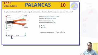 PALANCAS PROBLEMA RESUELTO 10 [upl. by Aliakim]