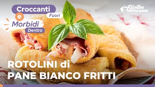 ROTOLINI DI PANE BIANCO FRITTI unidea FILANTE per l APERITIVO😍😋🤤🧀🥓🍅🍞 [upl. by Ardnaek]