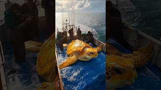 Suddenly a huge sea turtle climbed onto their ship [upl. by Hinch784]