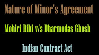 Nature of Minors Agreement Indian Contract Act [upl. by Esmaria]