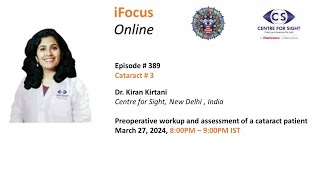 Preoperative workup and assessment of a cataract patient  Dr Kiran Kirtani Wed Mar 27 89 PM [upl. by Magdau]