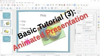 LibreOffice Tutorial 3 How to create basic presentation and make custom animation [upl. by Naj]