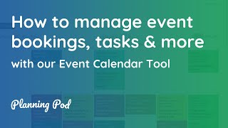 Event Calendar amp Booking Calendar  How to manage event bookings tasks appointments  Planning Pod [upl. by Graybill]