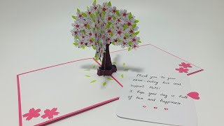 Cherry Blossom pop up card tutorial  Handmade Gift card tutorial  DIY greeting card  DG Handmade [upl. by Atilal]