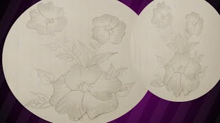 simple easy flower drawing 1 step by step flower drawing with pencil ✏️ 1 beautiful flowers drawing [upl. by Chellman]