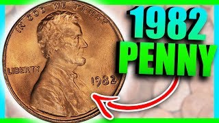 1982 PENNY SMALL DATE VS LARGE DATE  PENNIES WORTH MONEY [upl. by Refinnaj]