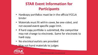 FCCLA Star Events 2024 Competitor Orientation [upl. by Duax]