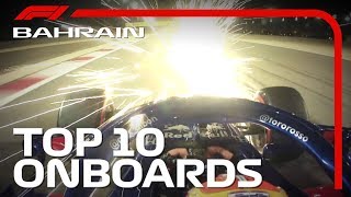 Top 10 Onboards  2019 Bahrain Grand Prix [upl. by Yeleen]