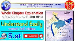 😇Chapter 7🔥Full Explanation🔥 India—The Land Of Monsoon Climate  Class 6  Dav  Sst  Geography [upl. by Trik]