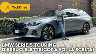 BMW SERIE 5 TOURING DIESEL O ELETTRICA  PROVA e PREZZI [upl. by Nosnev]