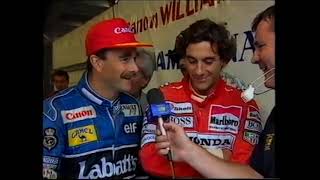 Ayrton Senna and Nigel Mansell interview at Australian Grand Prix Adelaide 1991 [upl. by Kenn]