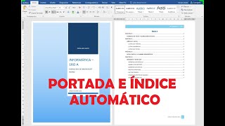 Crear Indice en Word y agregar Portada [upl. by Henson]