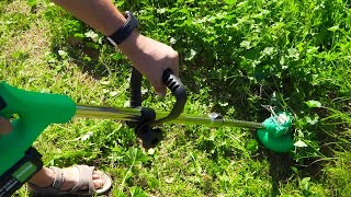 Airbike Electric Brush Cutter Weed Wacker Weed Eater Lawn Tool Unboxing and Test [upl. by Harihat]