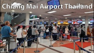 walking tour Chiang Mai International Airport  Bangkok Thailand [upl. by Yelkcub]