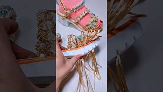 Make sleeper make chappal with Aari embroidery chappal embroidery sleeper [upl. by Tiffanle]