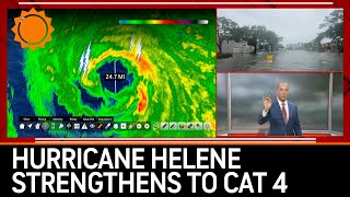 CAT 4 Hurricane Helene With Lightning in Eye on Radar [upl. by Nies]