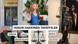 HUKUK BÖLÜMÜ HAKKINDA TAVSİYELERİM ZorlukİşsizlikMezuna kalmak [upl. by Amilb]