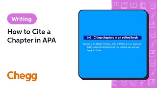 How to Cite a Chapter in APA  Chegg [upl. by Elleira271]