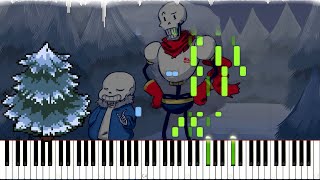 Undertale  Snowy  LyricWulf Piano Tutorial on Synthesia  OST 17 [upl. by Bega]