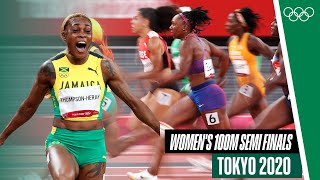 Women’s 100m Semi Finals from Tokyo 2020 🏃‍♀️ [upl. by Aiela]