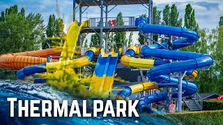 ALL WATER SLIDES at Thermalpark Dunajská Streda Slovakia [upl. by Relyat]