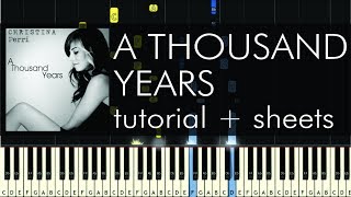 Christina Perri  A Thousand Years  Piano Tutorial  How to Play  Sheets [upl. by Eidoc]